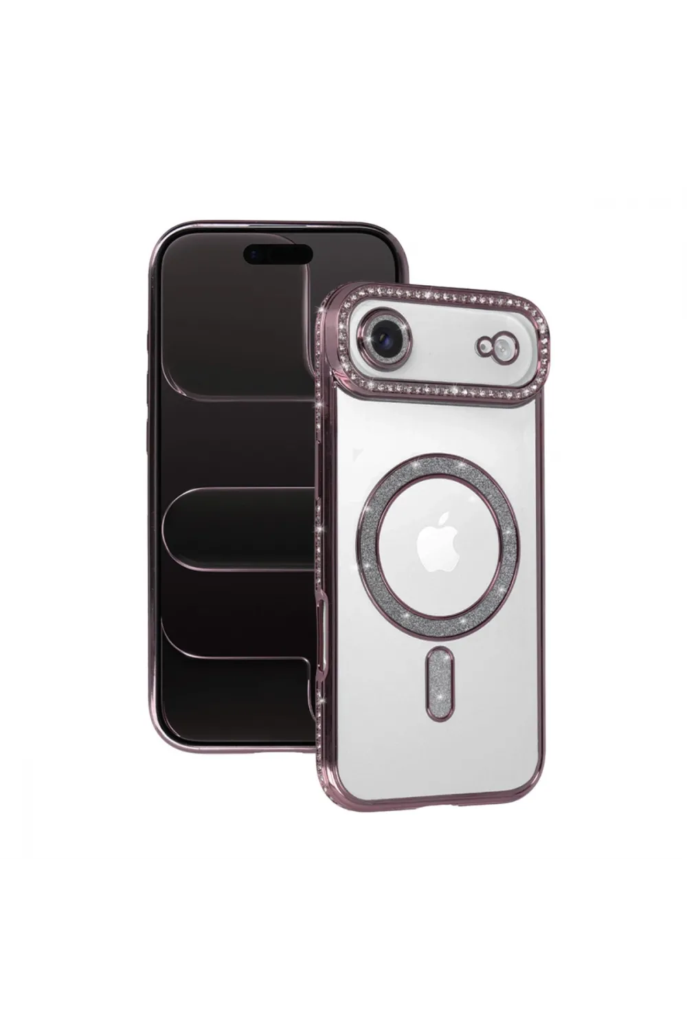 Apple İphone 17 Air Joke Simli Magneticsafe Kılıf - Pembe