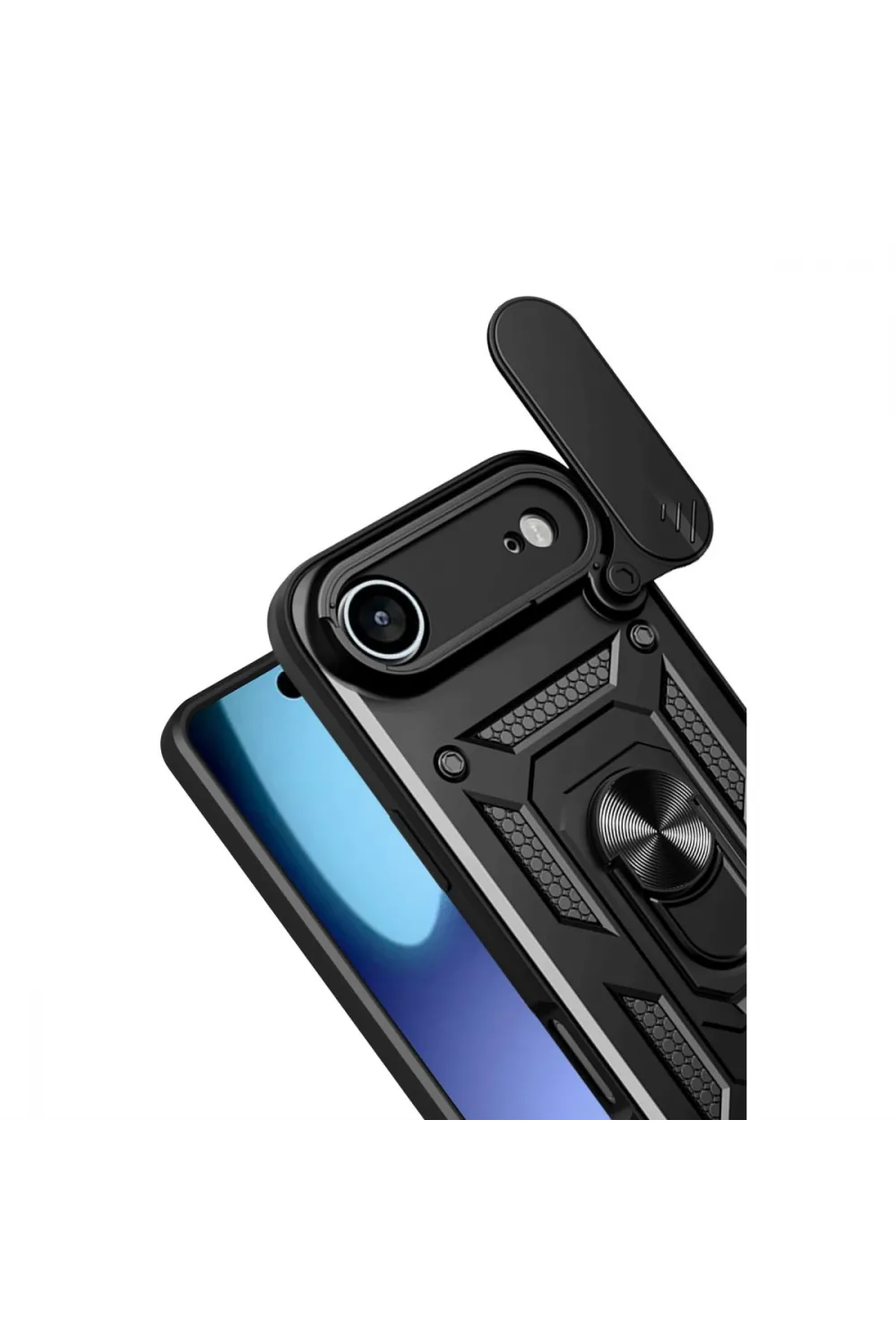 Apple İphone 17 Air Pars Lens Yüzüklü Silikon - Siyah