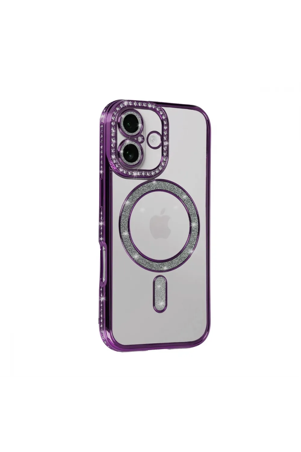 Apple İphone 17 Joke Simli Magneticsafe Kılıf - Derin Mor