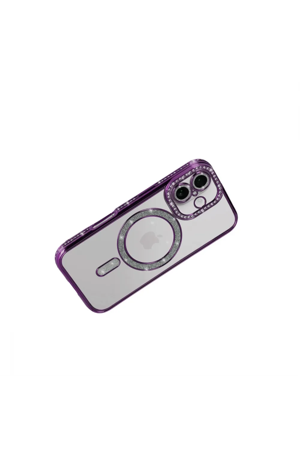 Apple İphone 17 Joke Simli Magneticsafe Kılıf - Derin Mor
