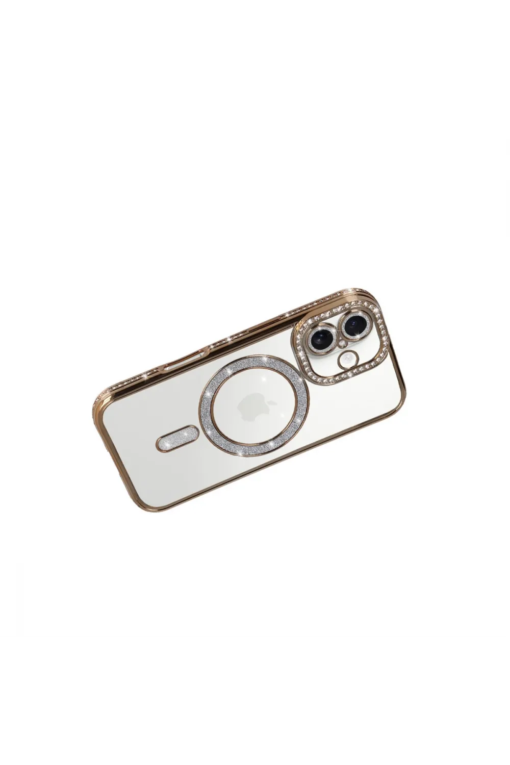 Apple İphone 17 Joke Simli Magneticsafe Kılıf - Gold