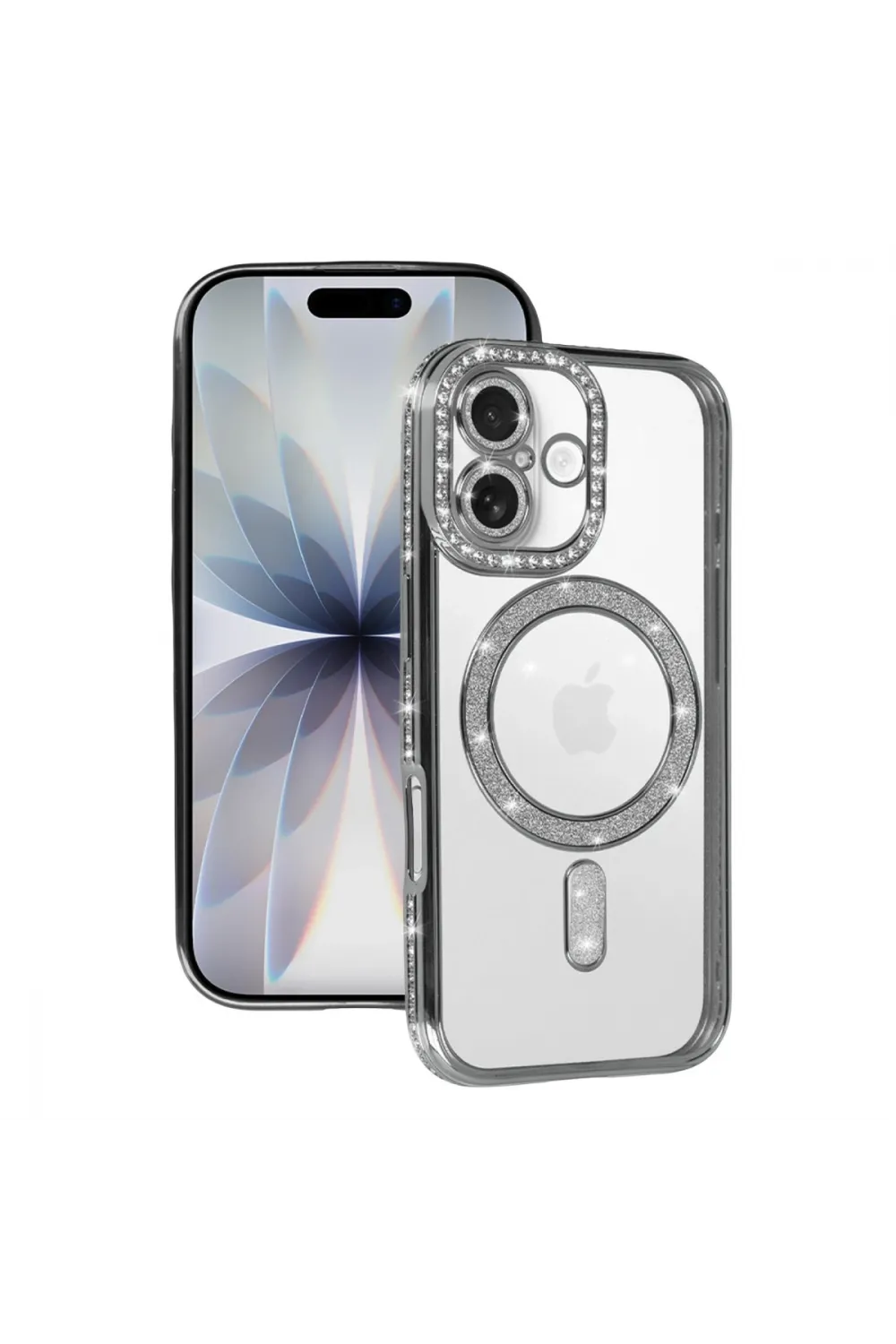 Apple İphone 17 Joke Simli Magneticsafe Kılıf - Gümüş