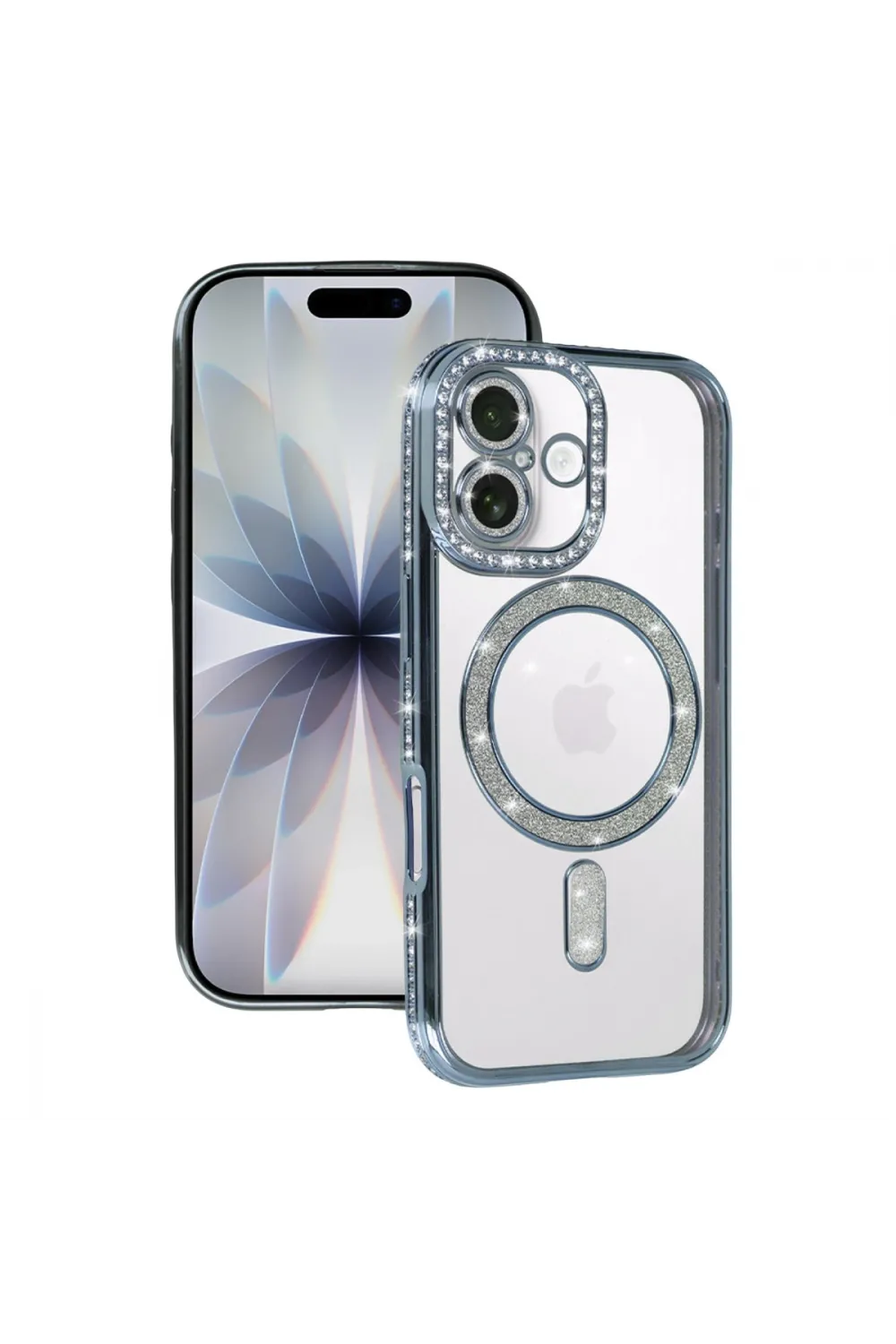 Apple İphone 17 Joke Simli Magneticsafe Kılıf - Mavi