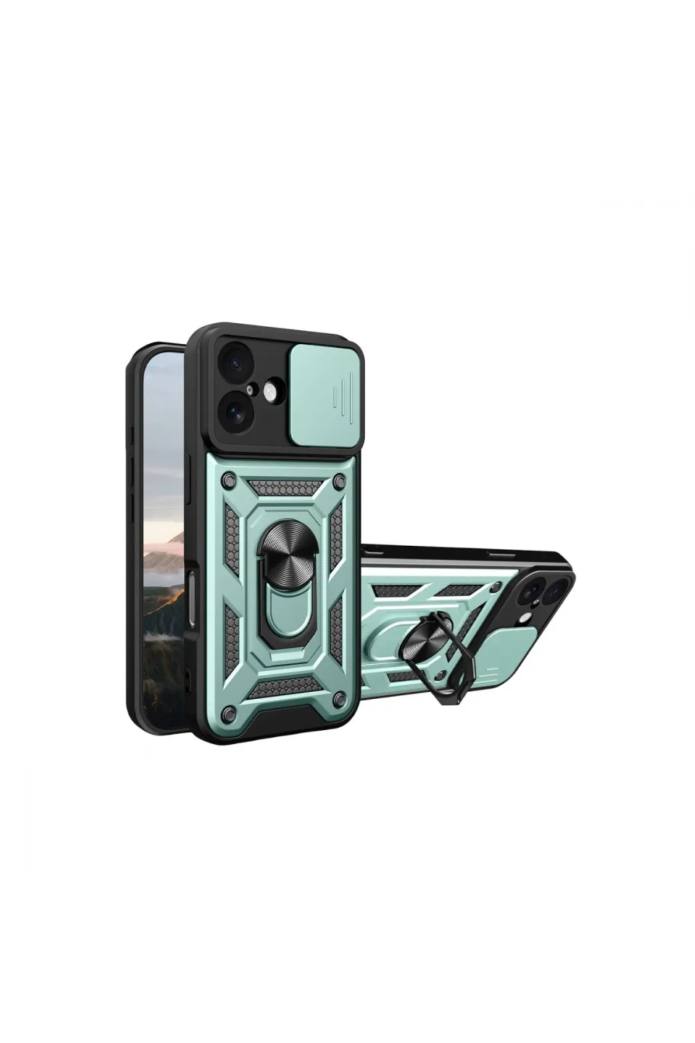 Apple İphone 17 Pars Lens Yüzüklü Silikon - Yeşil