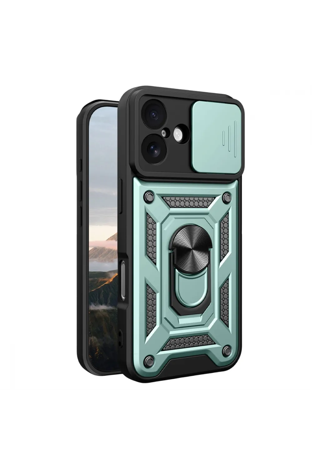 Apple İphone 17 Pars Lens Yüzüklü Silikon - Yeşil