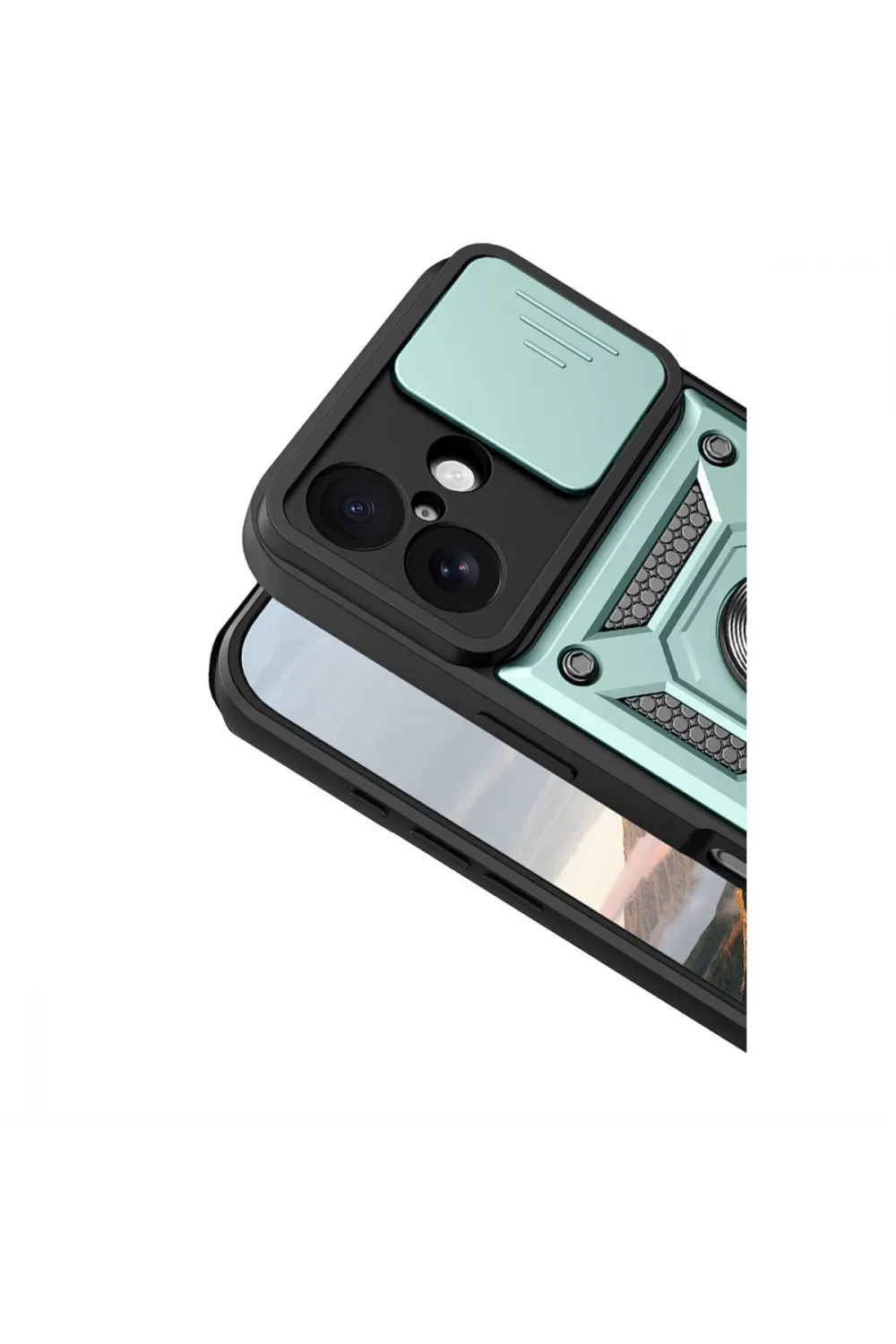 Apple İphone 17 Pars Lens Yüzüklü Silikon - Yeşil