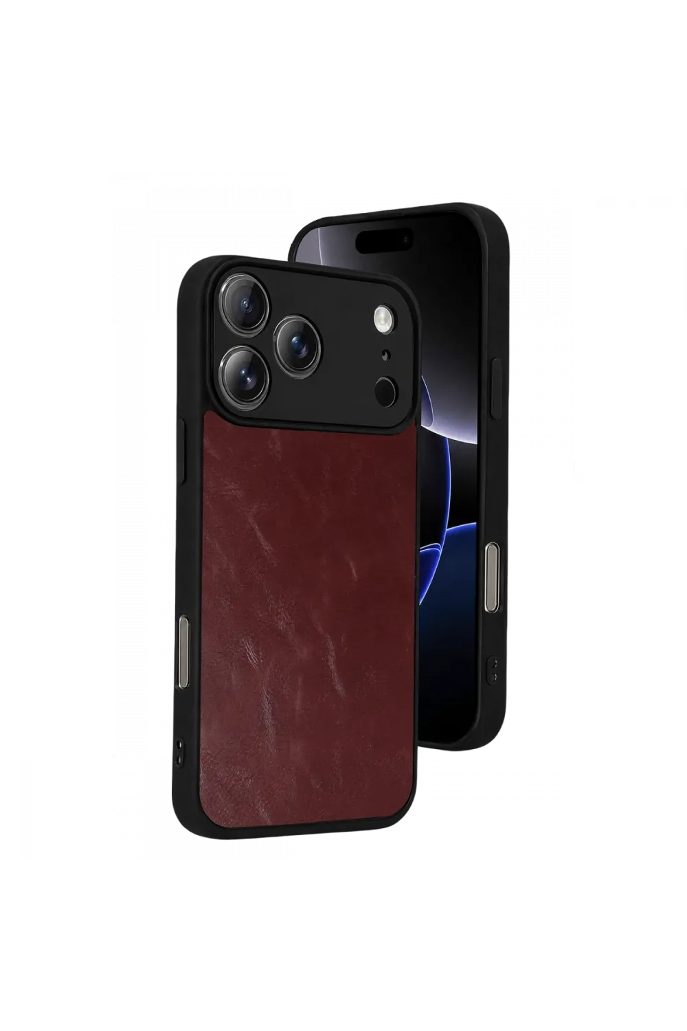 Apple İphone 17 Pro Aras Deri Kapak - Bordo