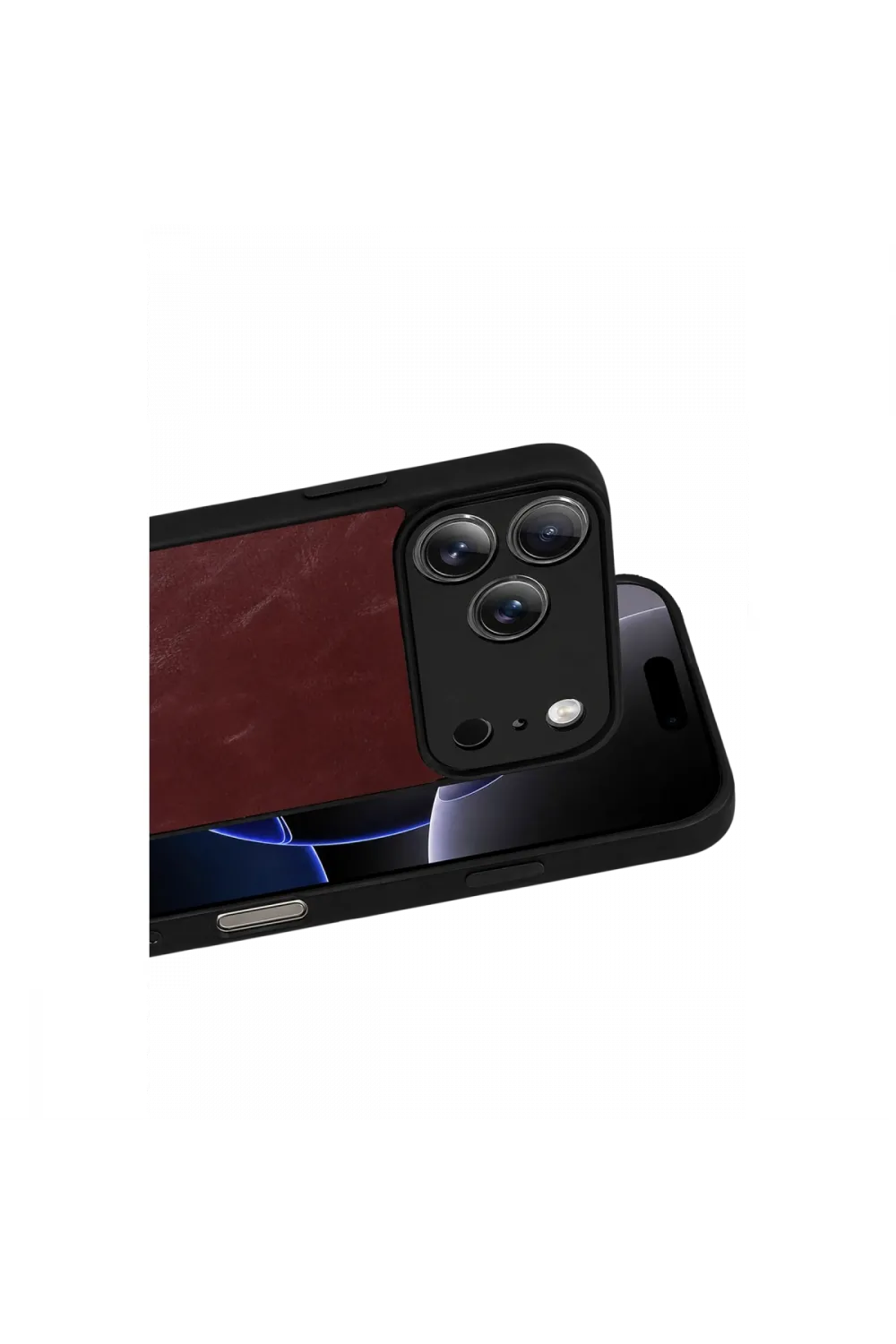 Apple İphone 17 Pro Aras Deri Kapak - Bordo