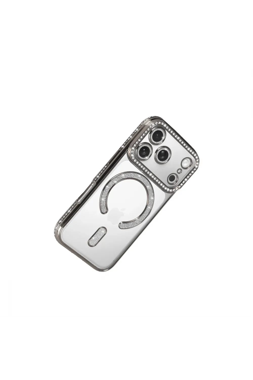 Apple İphone 17 Pro Joke Simli Magneticsafe Kılıf - Gümüş