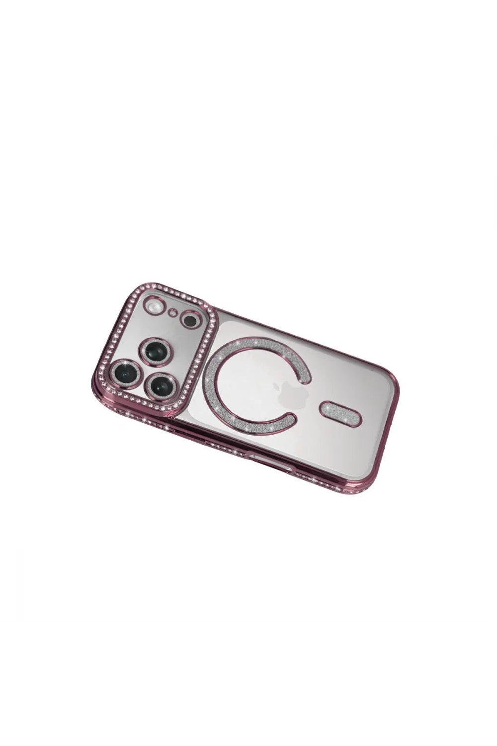 Apple İphone 17 Pro Joke Simli Magneticsafe Kılıf - Pembe