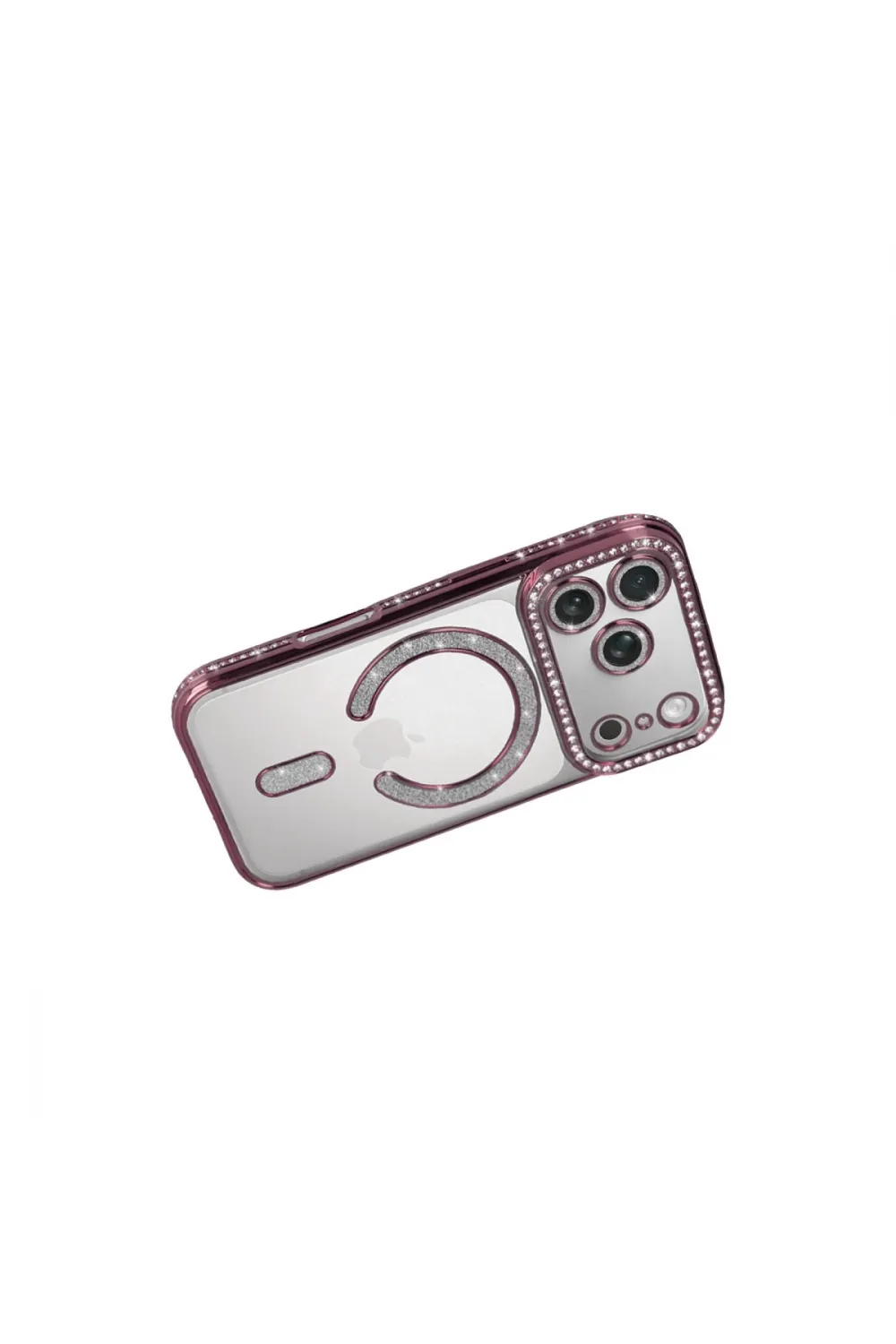 Apple İphone 17 Pro Joke Simli Magneticsafe Kılıf - Pembe