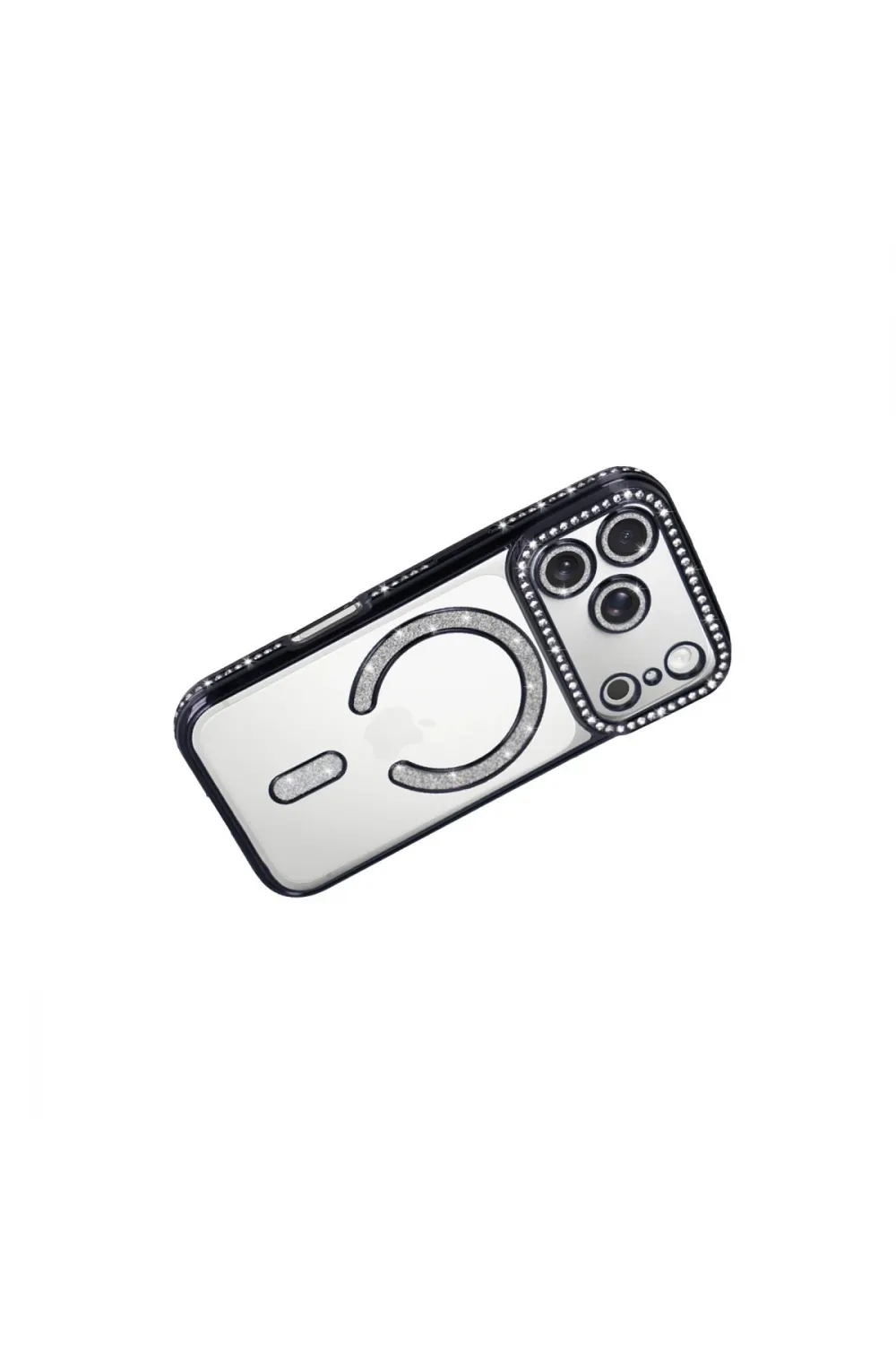 Apple İphone 17 Pro Joke Simli Magneticsafe Kılıf - Siyah