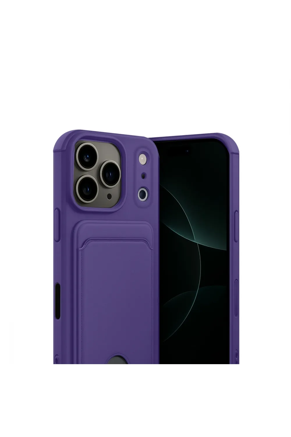 Apple İphone 17 Pro Kelvin Kartvizitli Silikon - Derin Mor