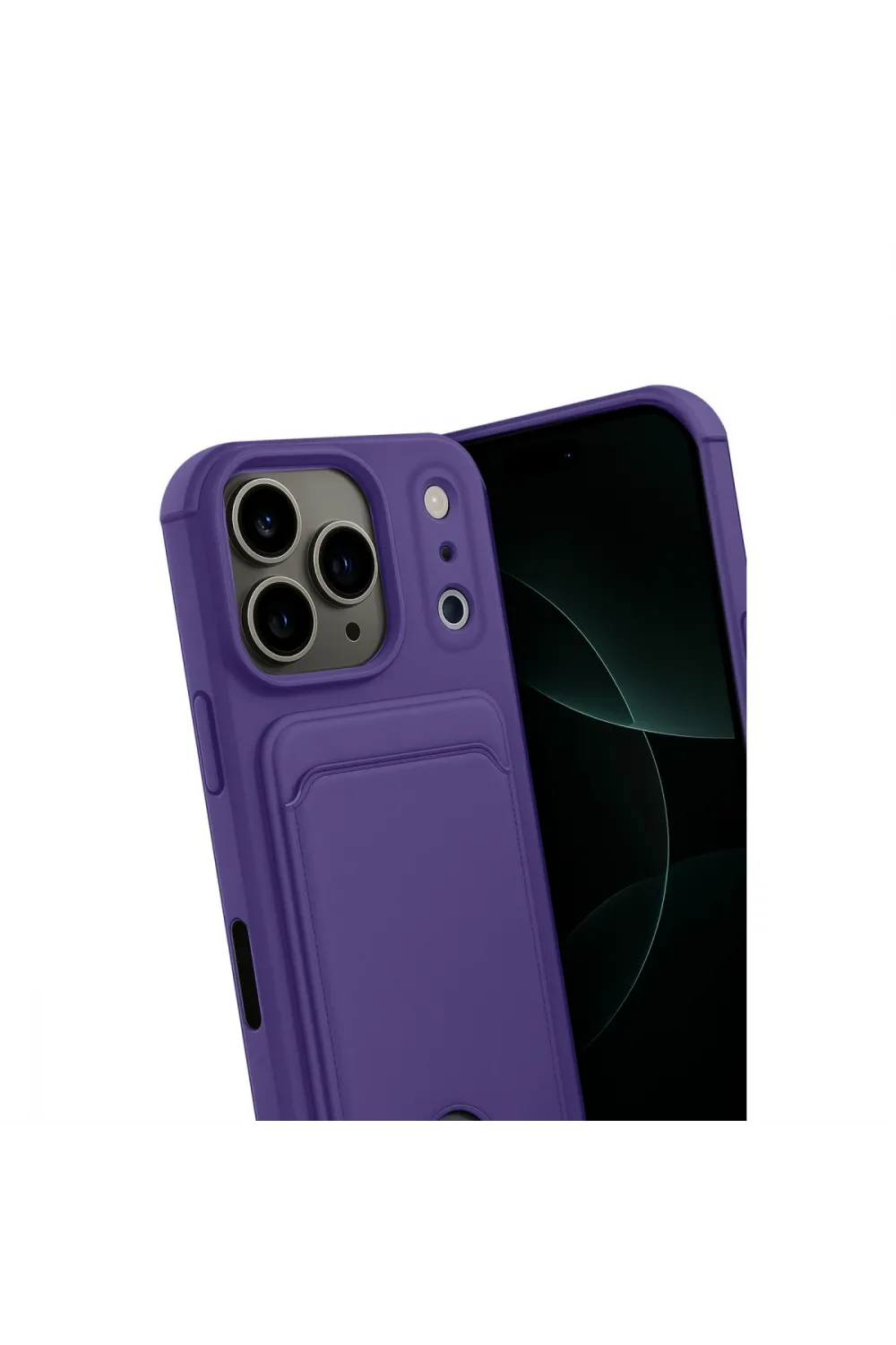 Apple İphone 17 Pro Kelvin Kartvizitli Silikon - Derin Mor
