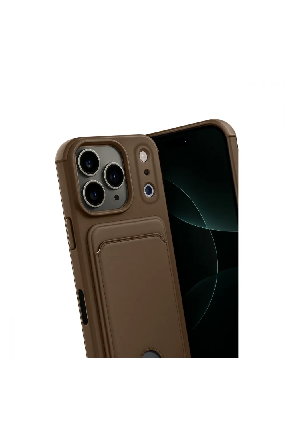 Apple İphone 17 Pro Kelvin Kartvizitli Silikon - Kahverengi
