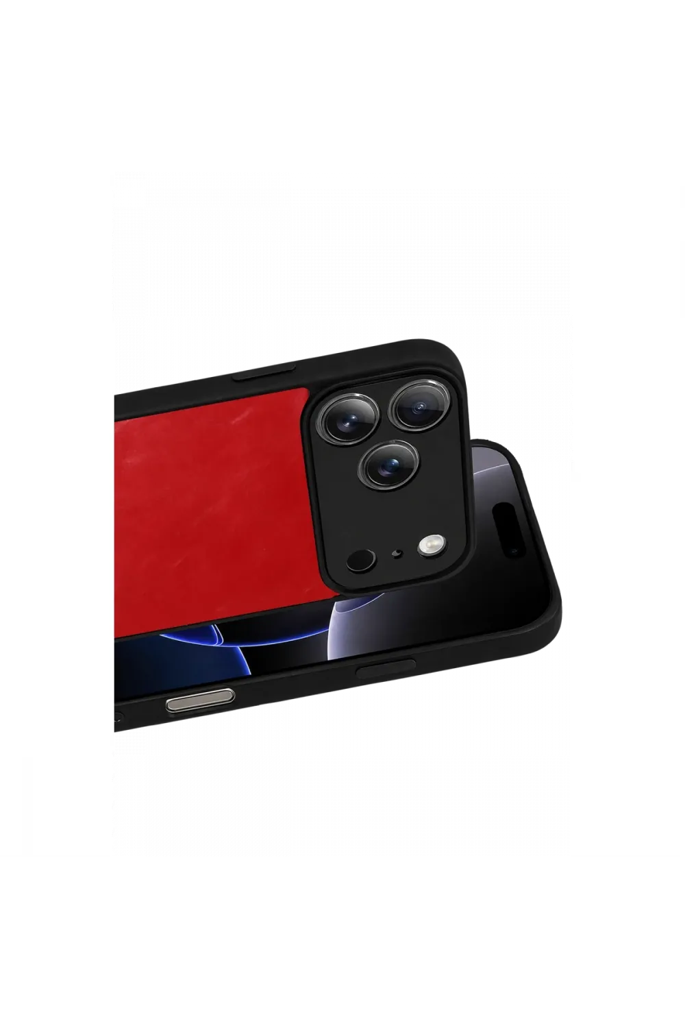 Apple İphone 17 Pro Max Aras Deri Kapak - Kırmızı