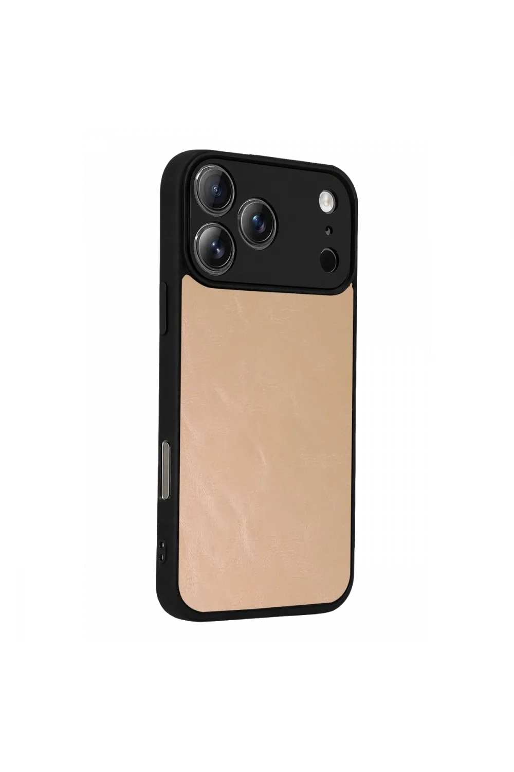 Apple İphone 17 Pro Max Aras Deri Kapak - Pudra