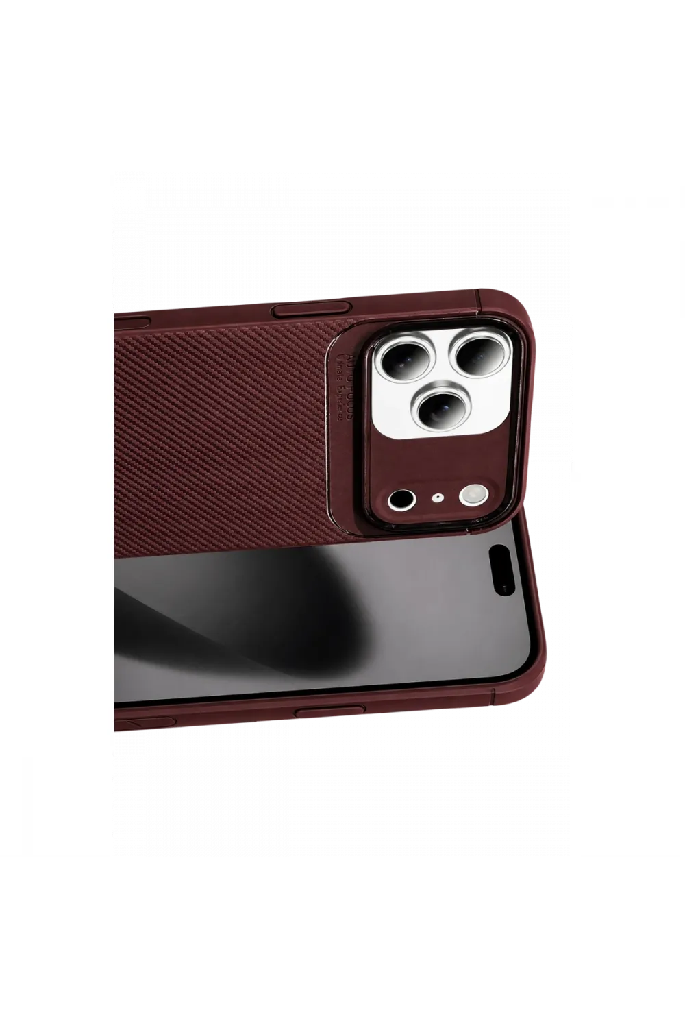 Apple İphone 17 Pro Max Auto Focus Karbon Kapak - Bordo