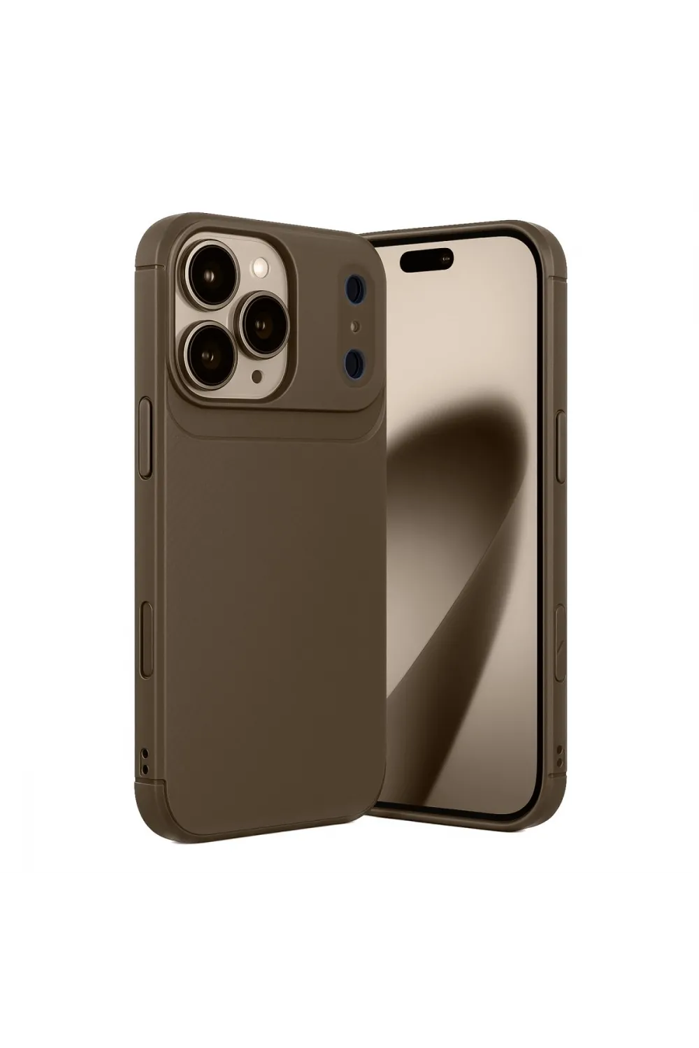 Apple İphone 17 Pro Max Auto Focus Karbon Kapak - Kahverengi