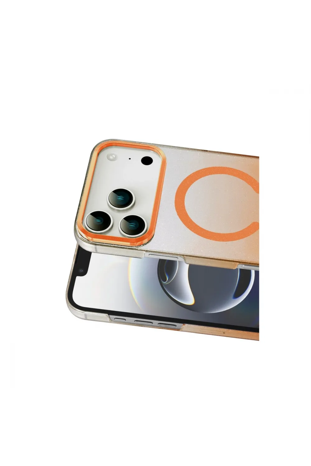 Apple İphone 17 Pro Max Glossy Magsafe Kapak - Turuncu