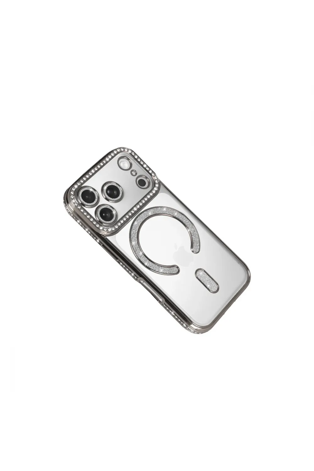 Apple İphone 17 Pro Max Joke Simli Magneticsafe Kılıf - Gümüş