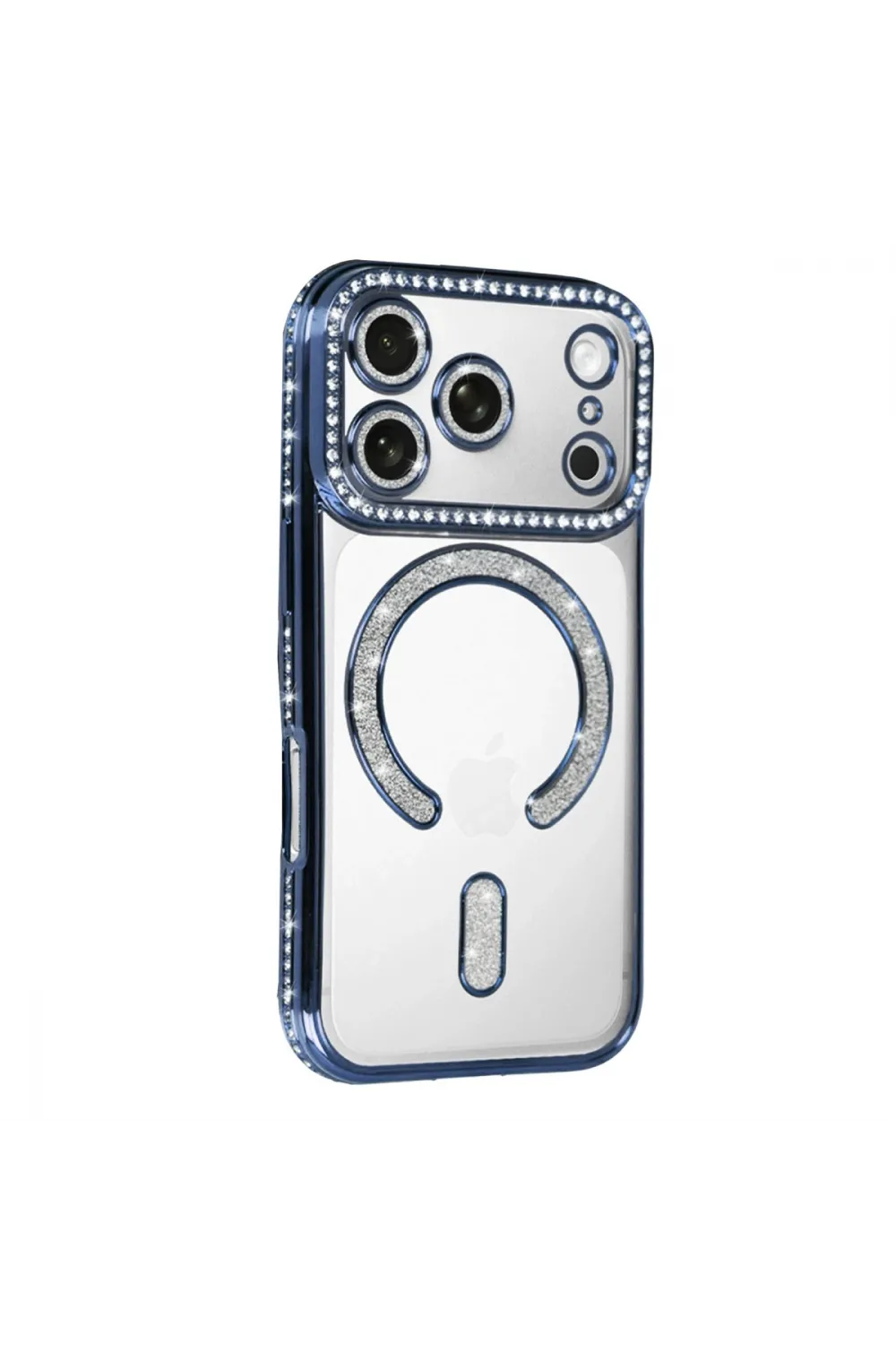 Apple İphone 17 Pro Max Joke Simli Magneticsafe Kılıf - Mavi