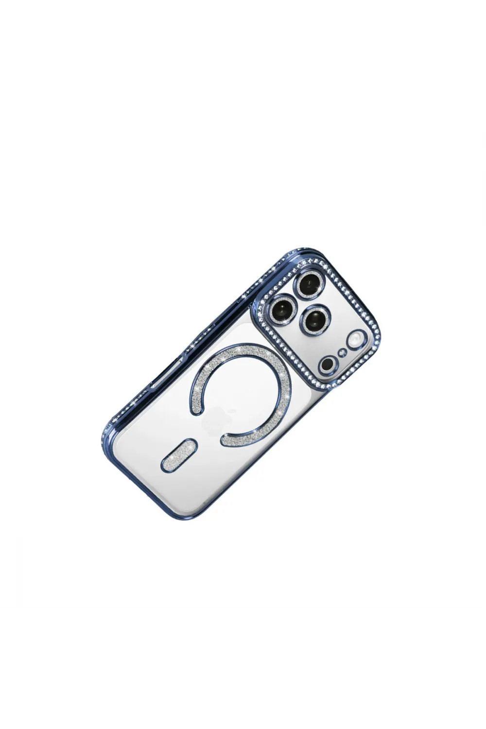 Apple İphone 17 Pro Max Joke Simli Magneticsafe Kılıf - Mavi