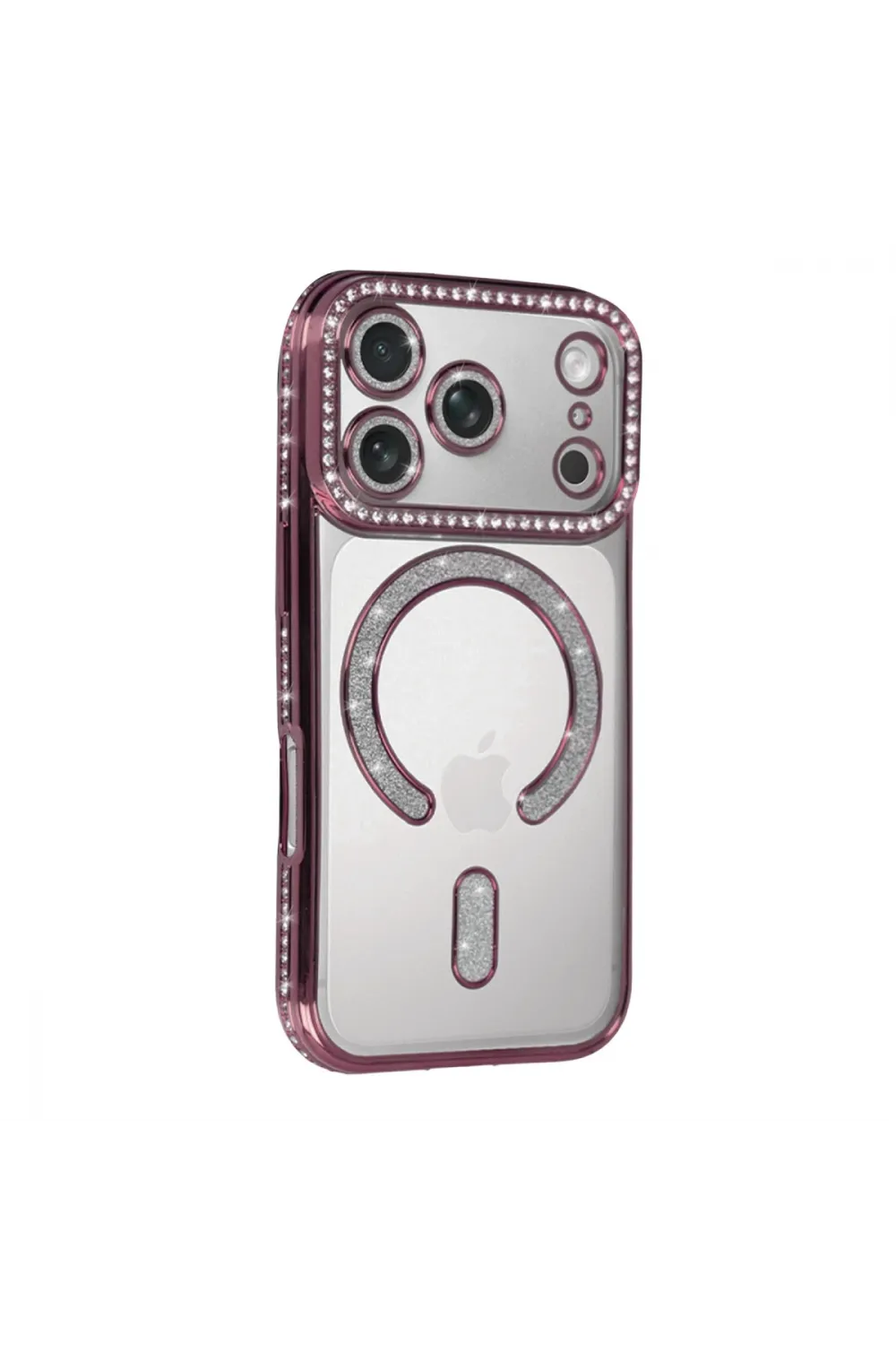 Apple İphone 17 Pro Max Joke Simli Magneticsafe Kılıf - Pembe