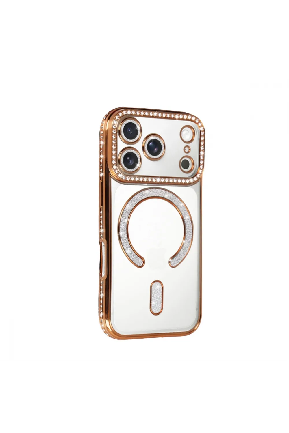 Apple İphone 17 Pro Max Joke Simli Magneticsafe Kılıf - Turuncu