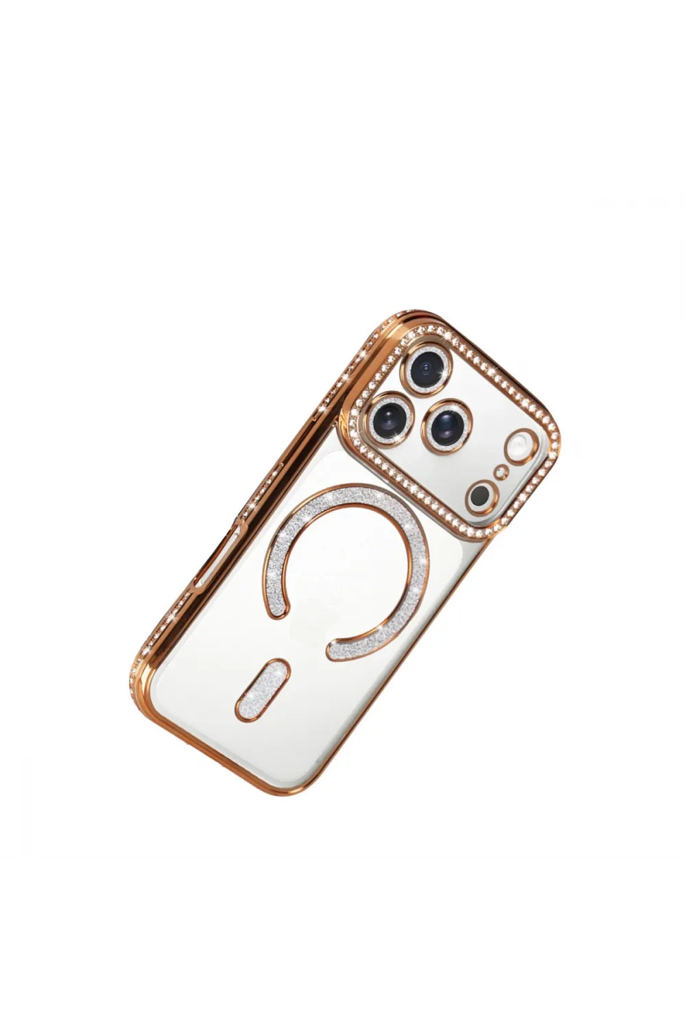 Apple İphone 17 Pro Max Joke Simli Magneticsafe Kılıf - Turuncu