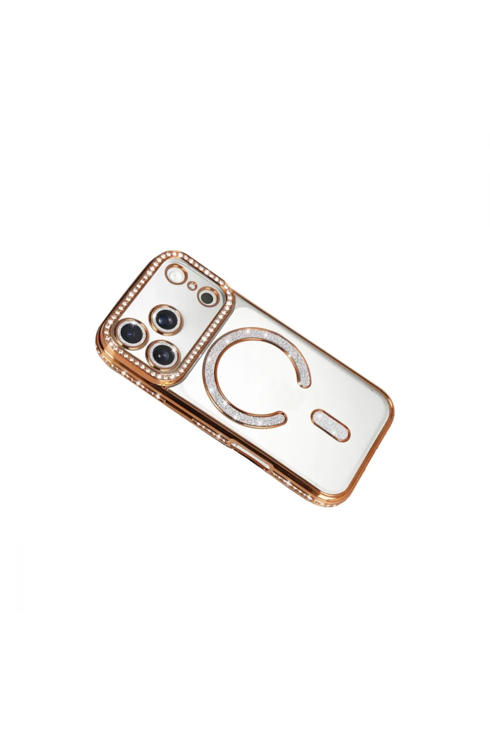 Apple İphone 17 Pro Max Joke Simli Magneticsafe Kılıf - Turuncu
