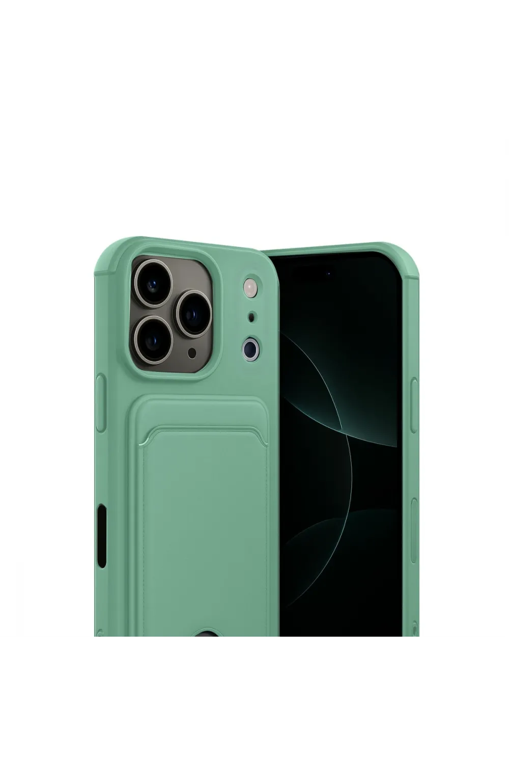 Apple İphone 17 Pro Max Kelvin Kartvizitli Silikon - Açık Yeşil