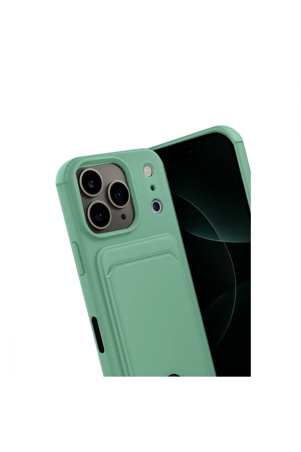 Apple İphone 17 Pro Max Kelvin Kartvizitli Silikon - Açık Yeşil