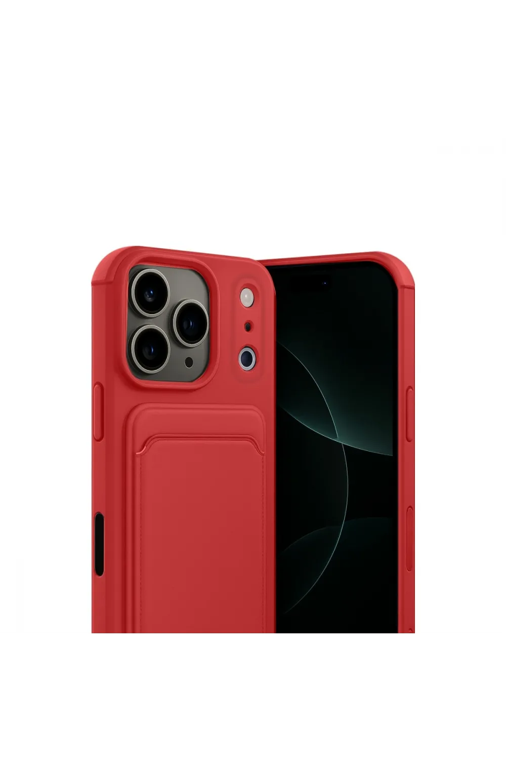 Apple İphone 17 Pro Max Kelvin Kartvizitli Silikon - Kırmızı