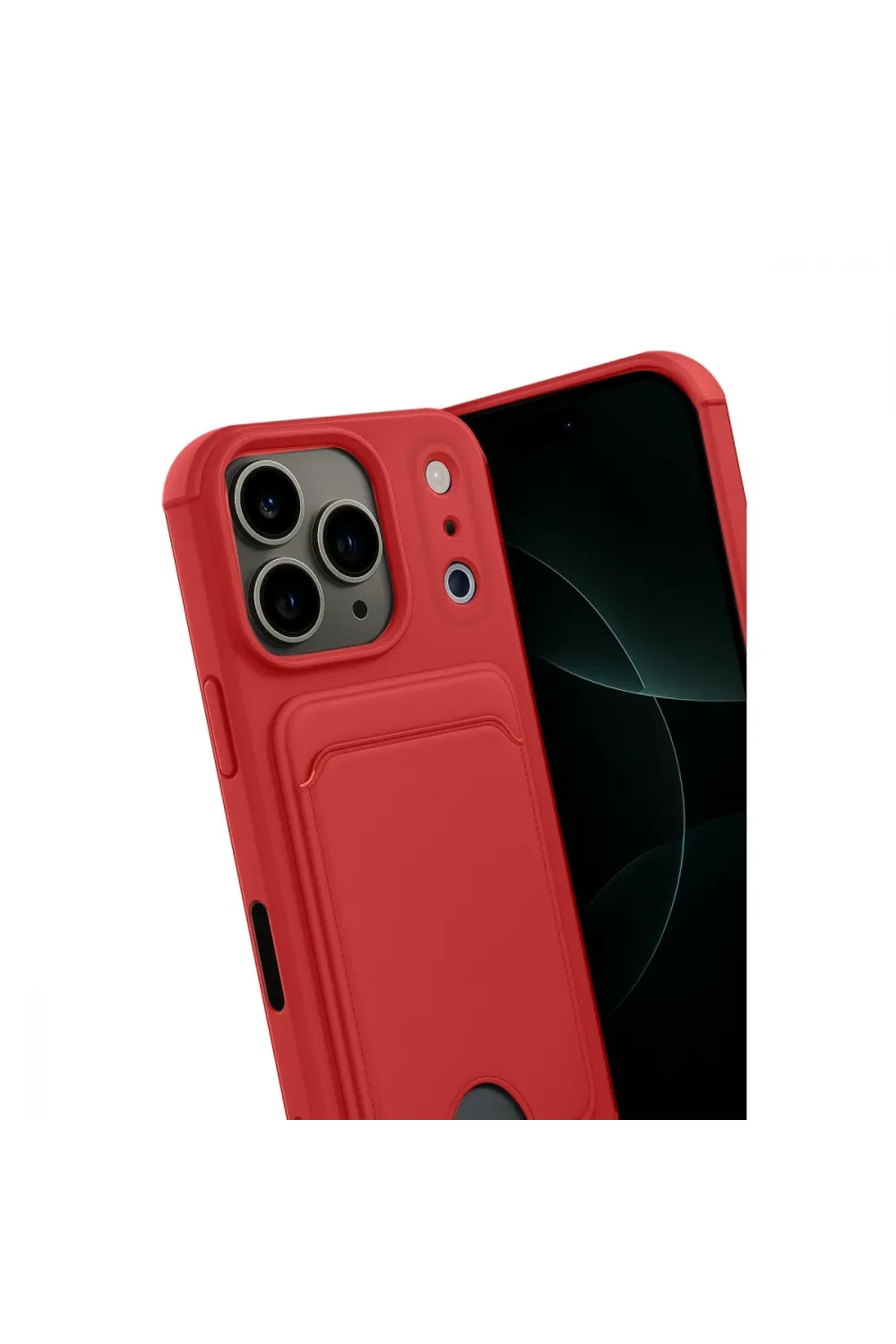 Apple İphone 17 Pro Max Kelvin Kartvizitli Silikon - Kırmızı