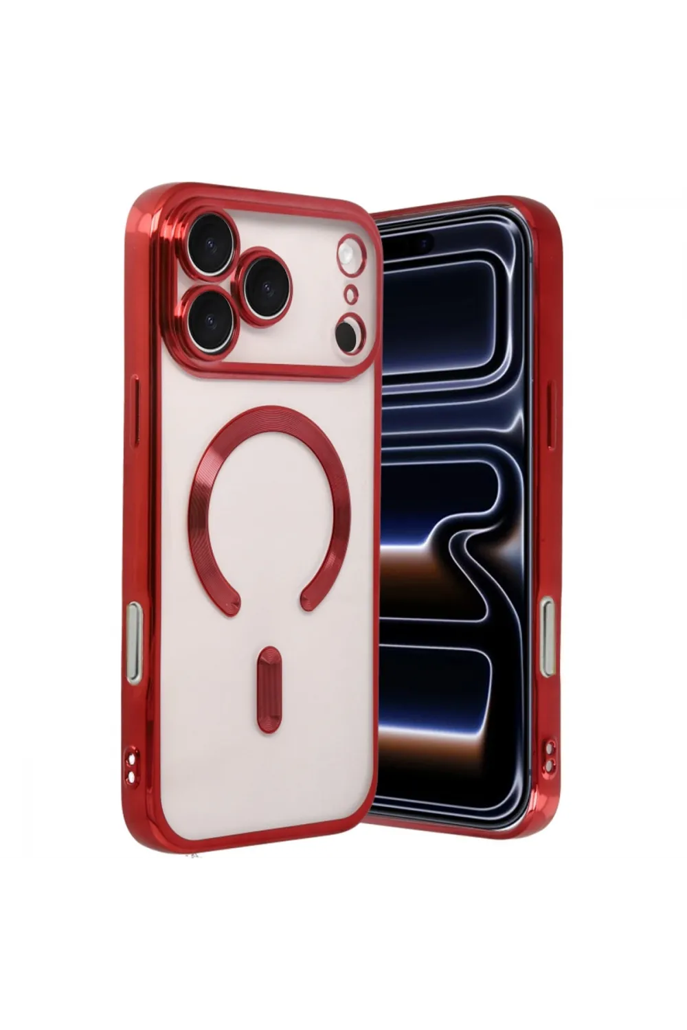 Apple İphone 17 Pro Max Kross Magneticsafe Kapak - Kırmızı