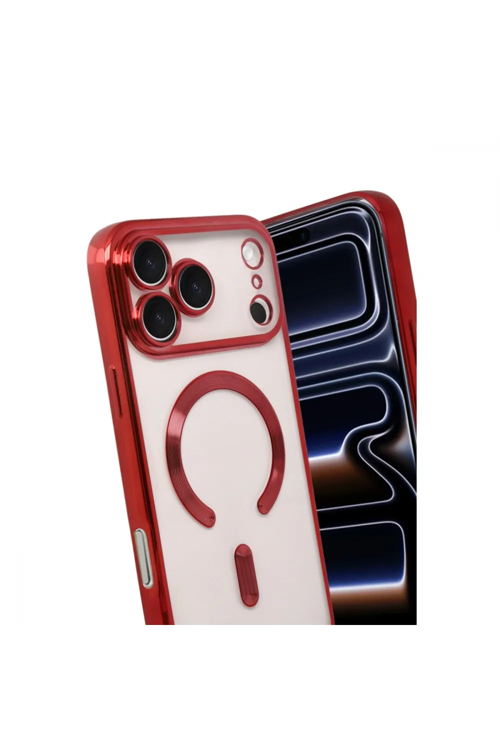 Apple İphone 17 Pro Max Kross Magneticsafe Kapak - Kırmızı