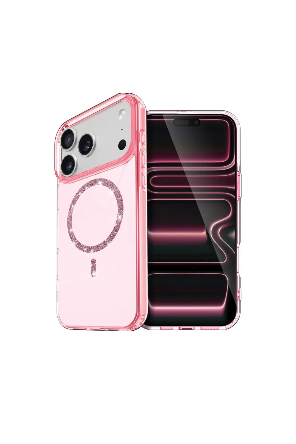 Apple İphone 17 Pro Max Live Diamond Magsafe Kapak - Pembe