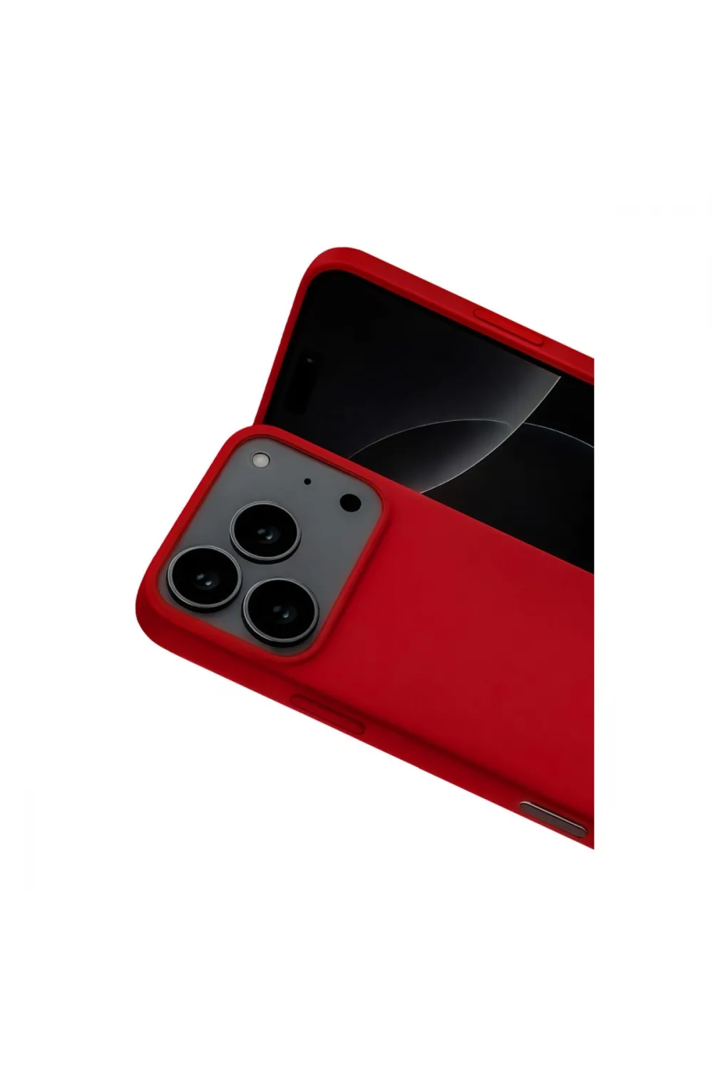 Apple İphone 17 Pro Max Nano İçi Kadife Silikon - Kırmızı