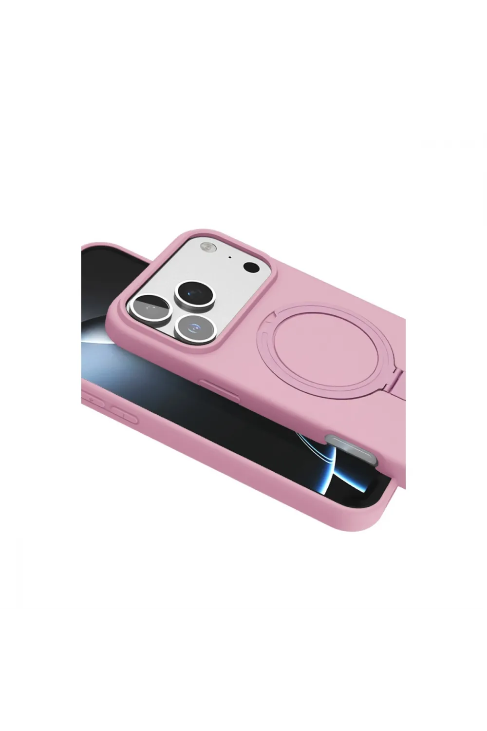Apple İphone 17 Pro Max Regal Magsafe Standlı Kapak - Açık Pembe