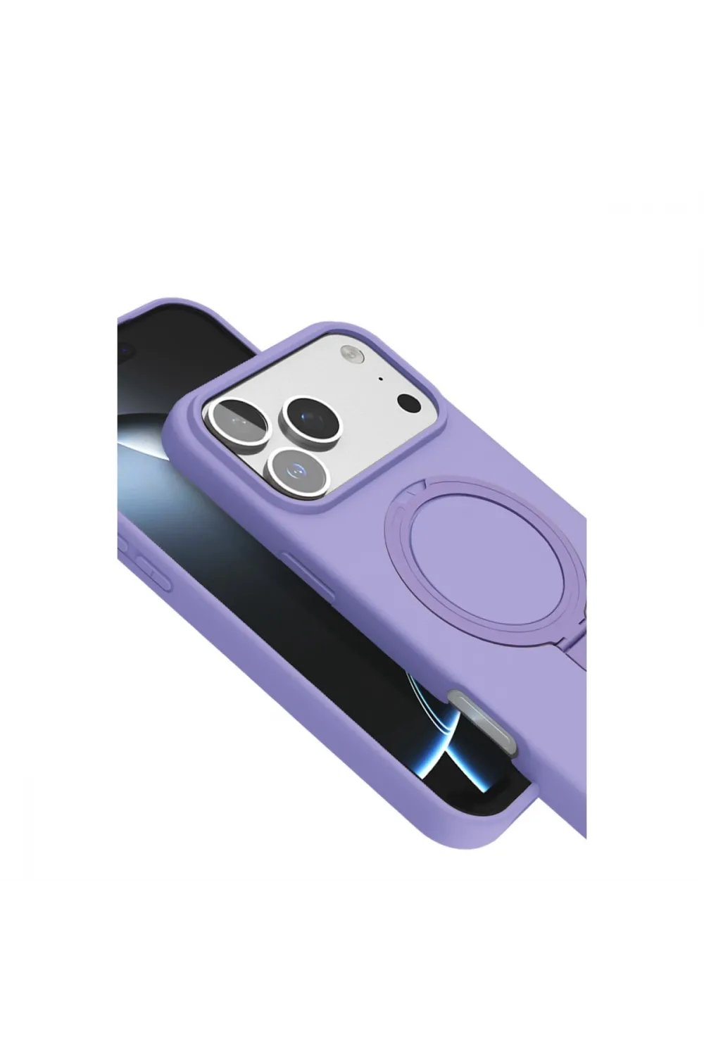 Apple İphone 17 Pro Max Regal Magsafe Standlı Kapak - Lila