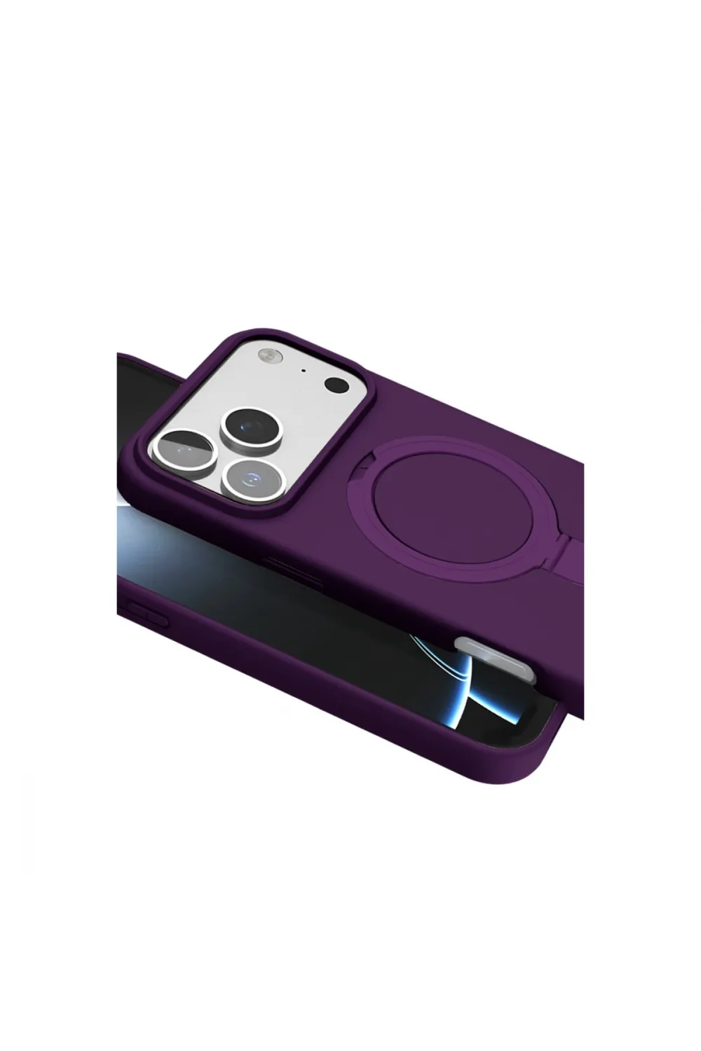 Apple İphone 17 Pro Regal Magsafe Standlı Kapak - Derin Mor