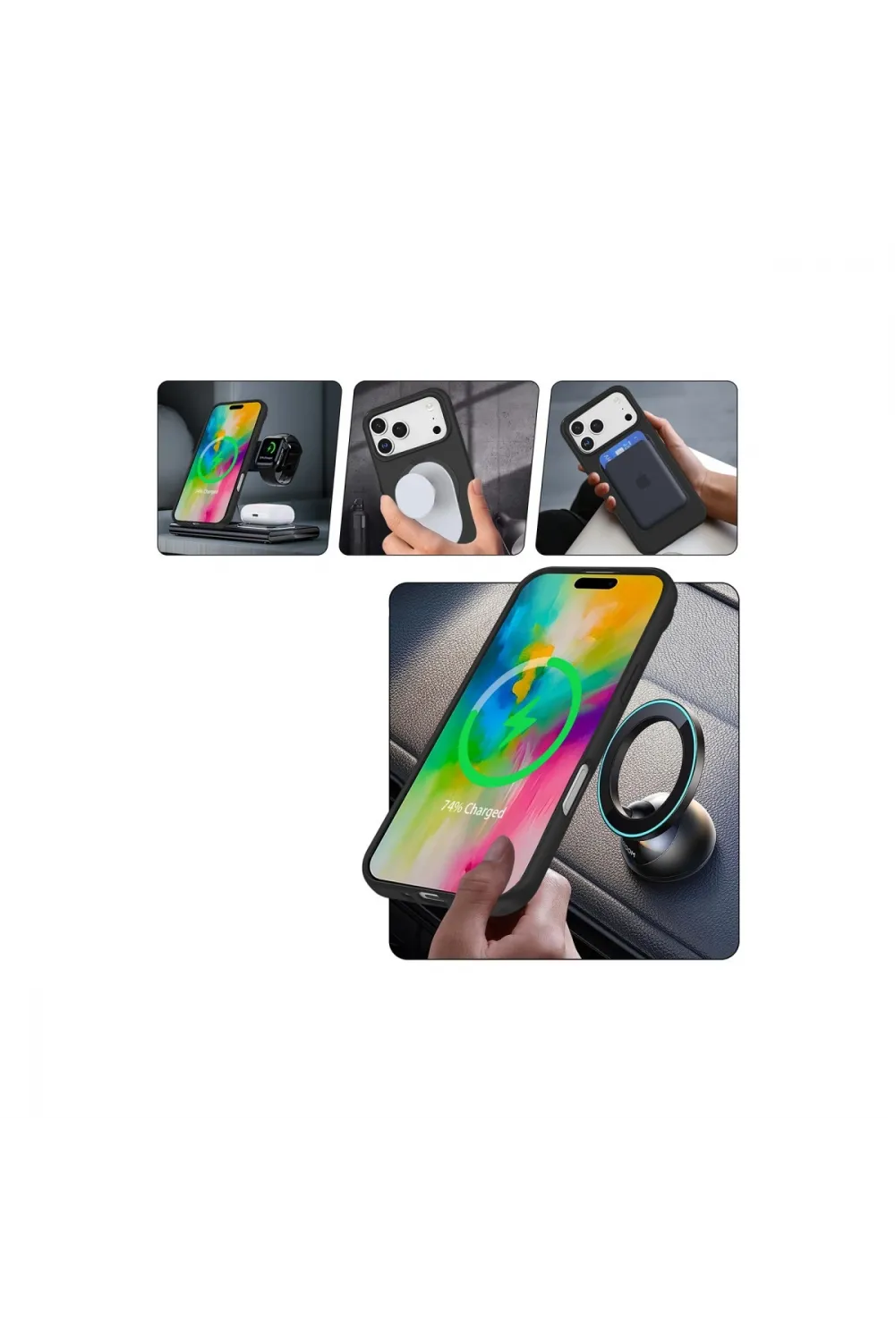 Apple İphone 17 Pro Regal Magsafe Standlı Kapak - Siyah