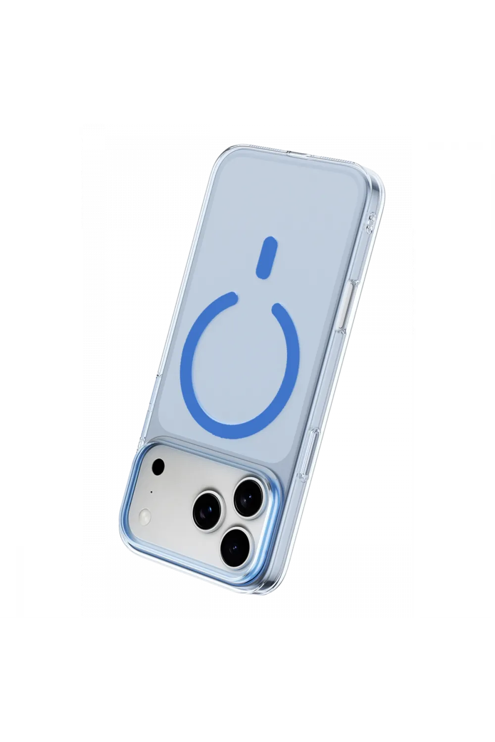 Apple iPhone 18 Pro Max Combo Sert Şeffaf Magsafe Kapak - Açık Mavi