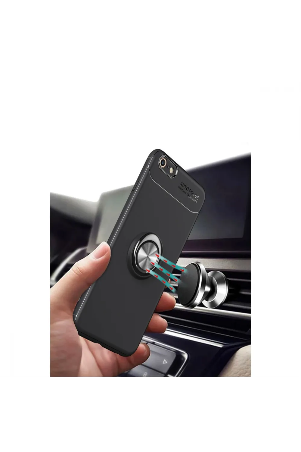 Apple İphone 6 Kılıf Range Yüzüklü Silikon - Kırmızı