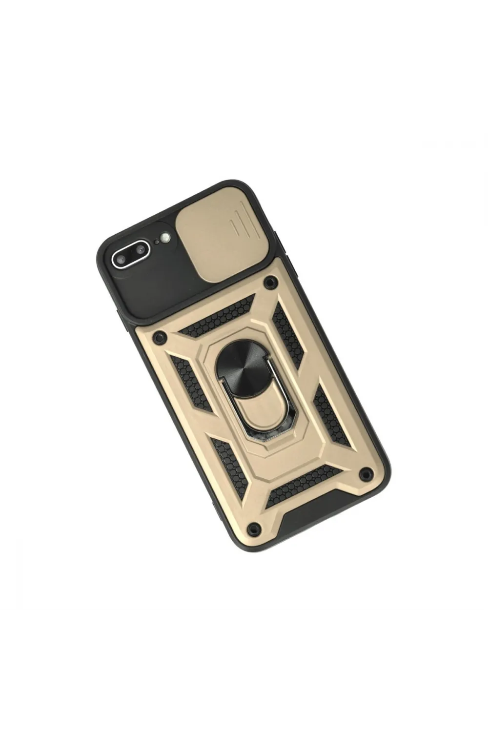 Apple İphone 7 Plus Kılıf Pars Lens Yüzüklü Silikon - Gold
