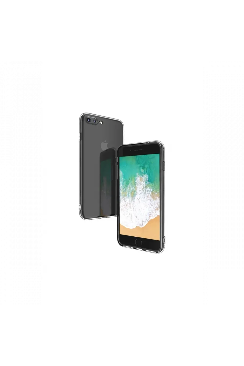 Apple iPhone 8 Plus Kılıf Deluxe 2mm Şeffaf Silikon