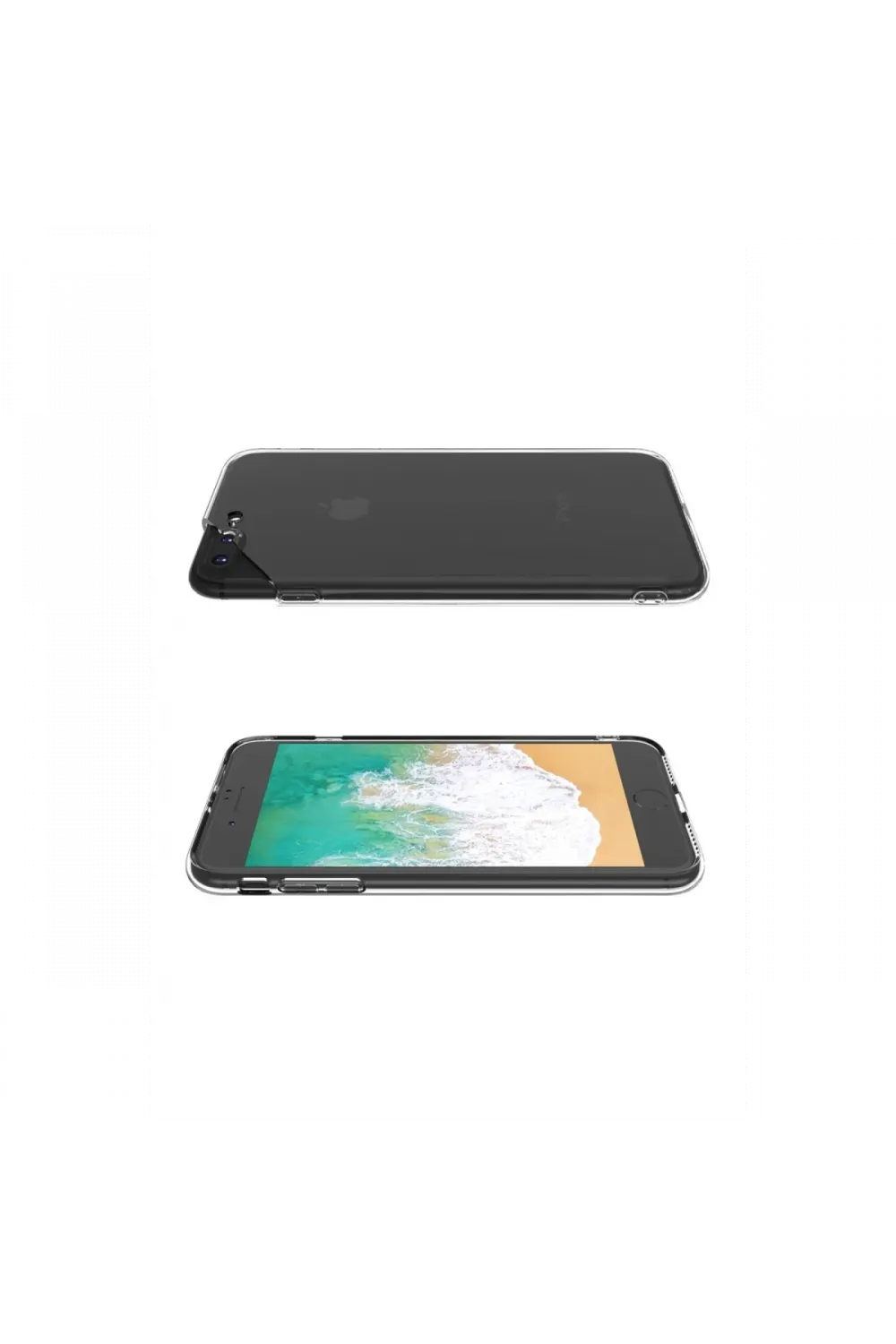 Apple iPhone 8 Plus Kılıf Deluxe 2mm Şeffaf Silikon