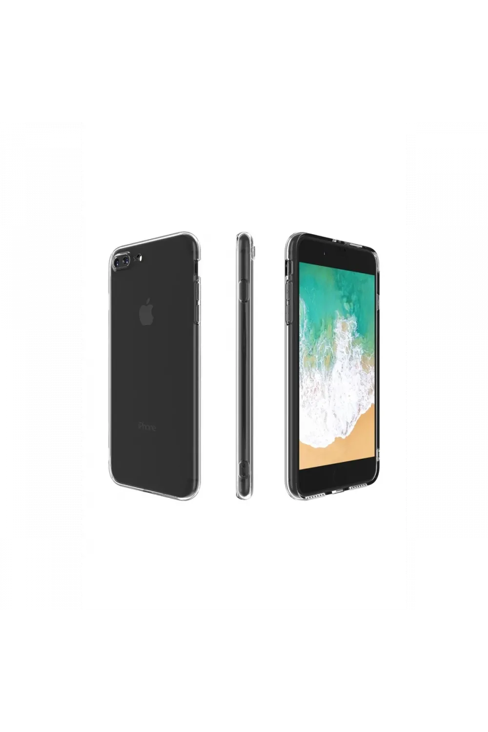 Apple iPhone 8 Plus Kılıf Deluxe 2mm Şeffaf Silikon