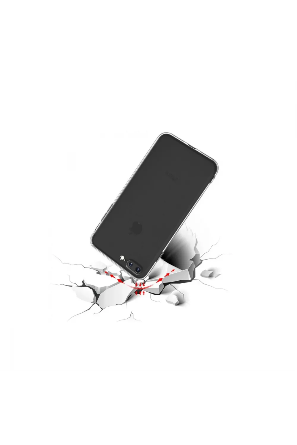 Apple İphone 8 Plus Kılıf Deluxe 2mm Şeffaf Silikon